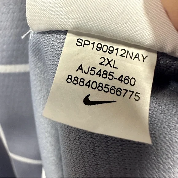Nike Dri Fit Light Blue and White Embroidered Swoosh Logo Polo Shirt Mens XXL - Picture 4 of 6